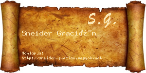 Sneider Gracián névjegykártya